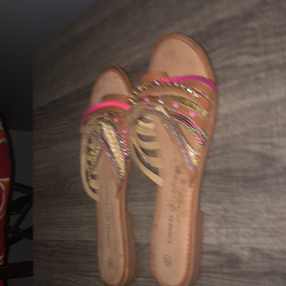 NWT Chinese laundry strappy with colorfull beads sandals-size 10 with tags - Picture 7 of 8